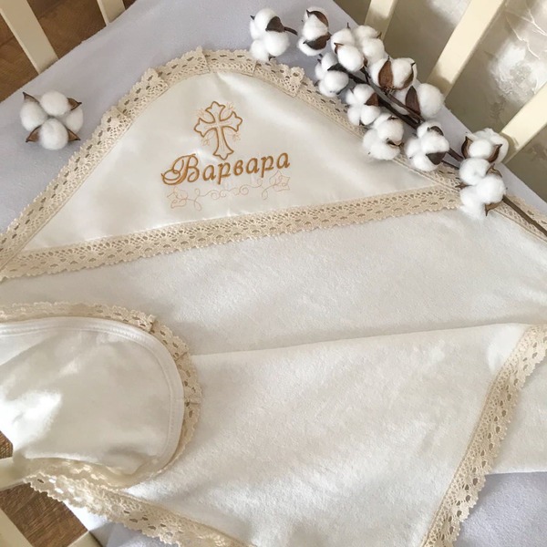 Крижма Іменна «Чарівний янгол М» Махра Зображення